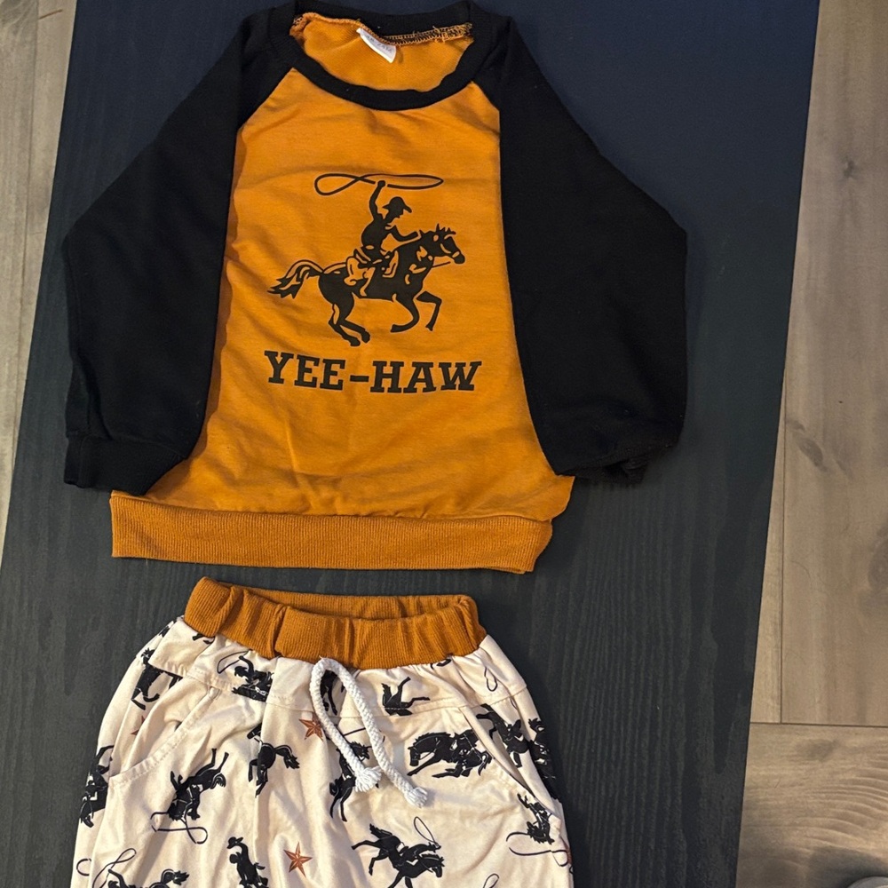 Orange and Black Yee-Haw Kids Outfit